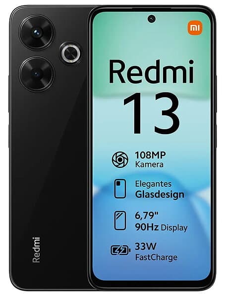 XIAOMI Redmi 13 128 GB (midnight black) Smartphone, 6,79'' skärm, 108+