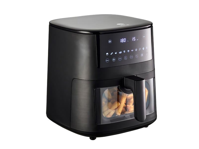 Holm Airfryer med vindu 1650 watt 6,5 liter Matt svart