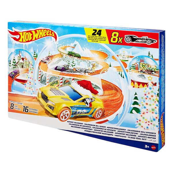 Julekalender Hot Wheels Basics - 8 Stilige Biler & Tilbehør